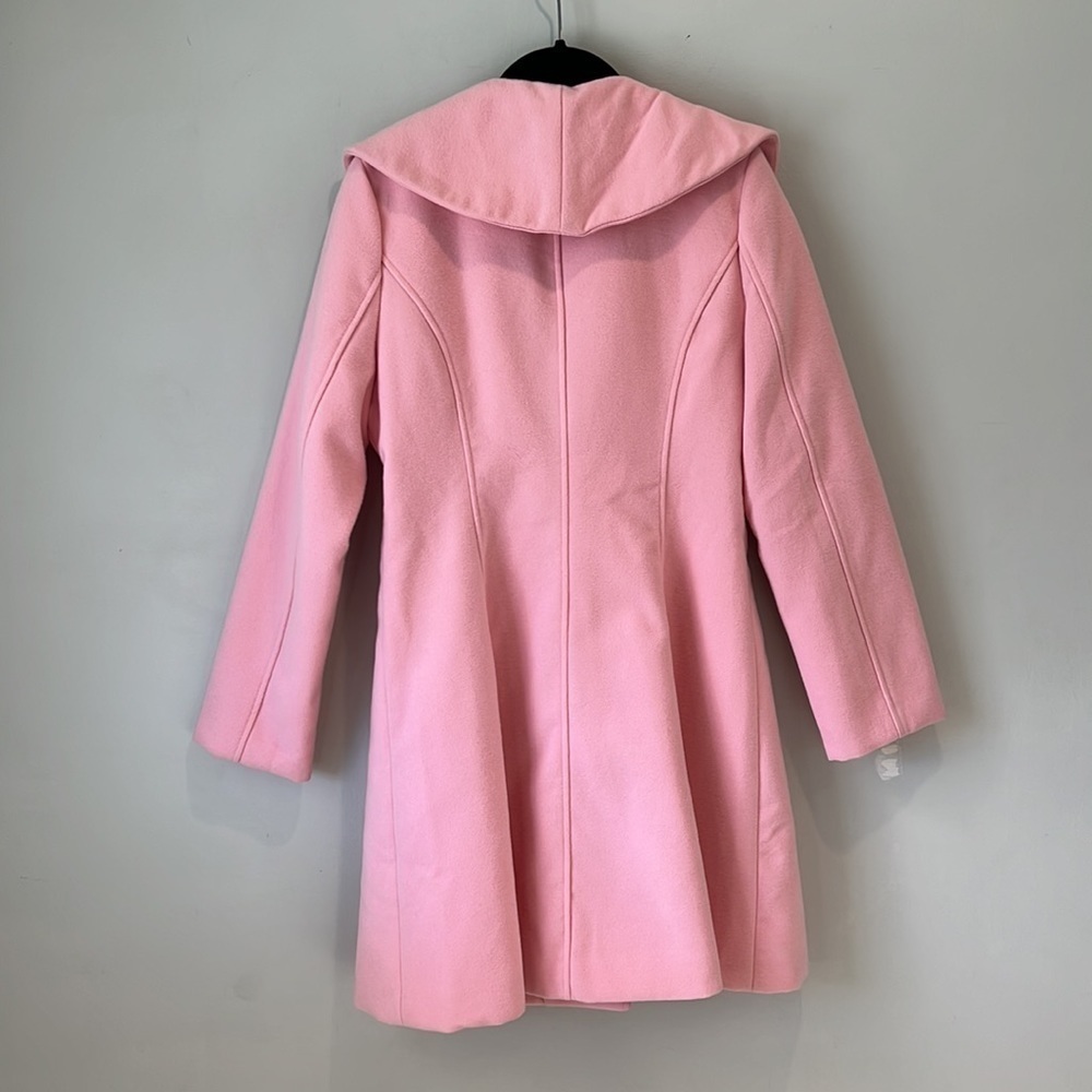 Pink Lolita 3/4 length jacket with lotus blossom collar wool viscose blend - Picture 3 of 14